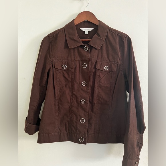 Relativity Lightweight Dark Brown Button Down Linen Blend Jacket, NWOT, Size L - Picture 3 of 15